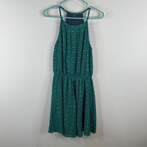 Banana Republic Dress Womens Size S Green Racerback‎ Lined Geometric Pattern